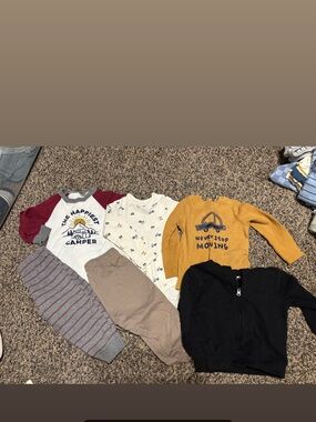 18M Boys Long Sleeve & Pants Bundle- Carters/H&M/Garanimals Zip